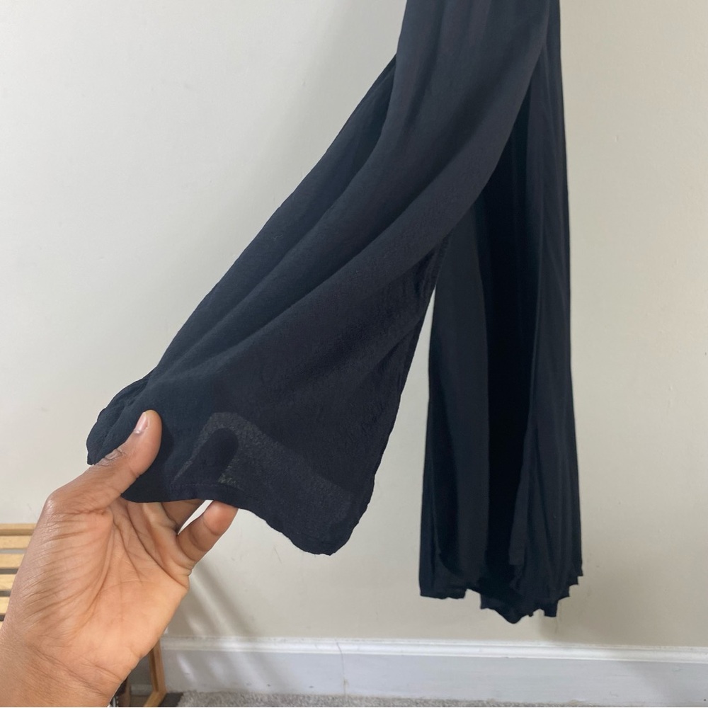 Blaque Label Black Double Slit V Neck Criss Cross Back Maxi Dress - M - Picture 7 of 13